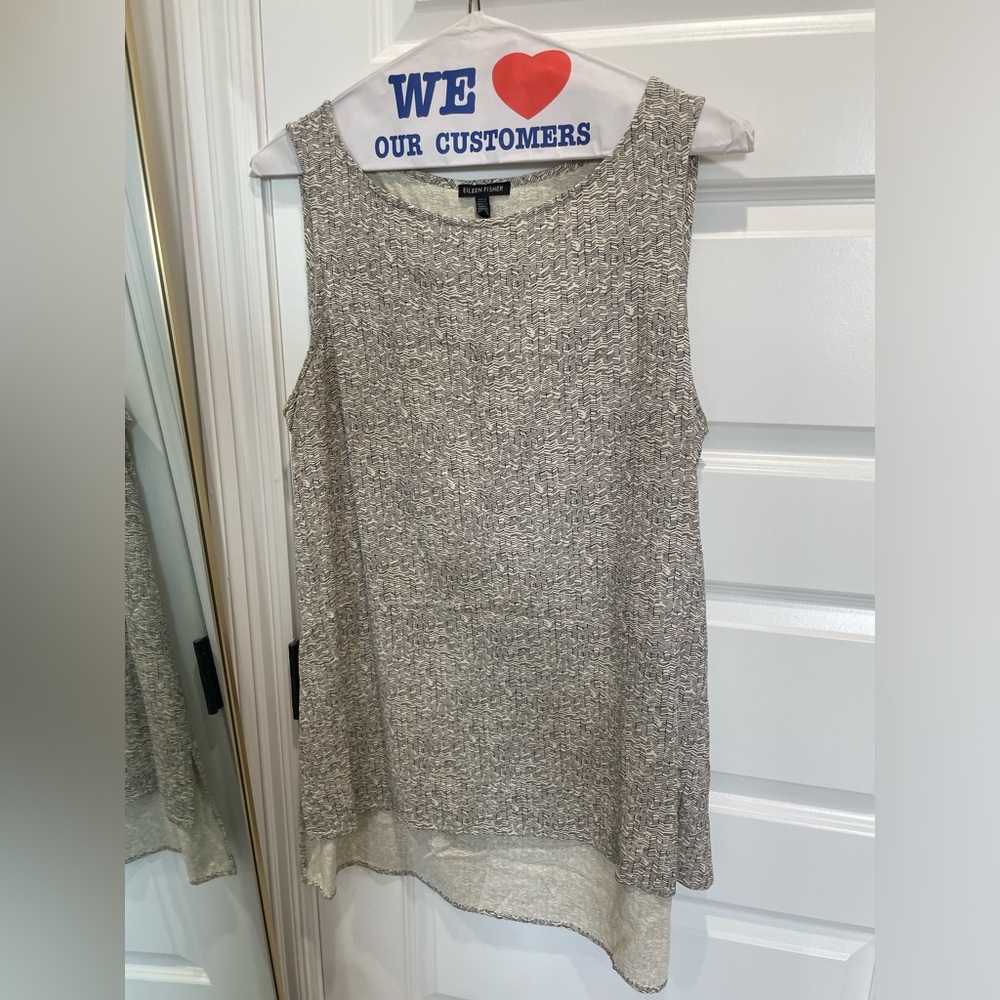 Eileen Fisher printed tunic top large